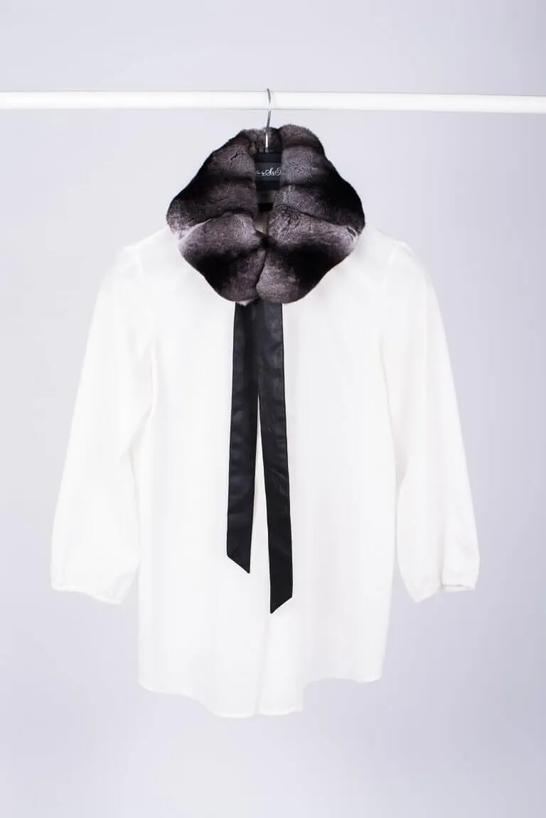 Ebony Chinchilla Fur Collar