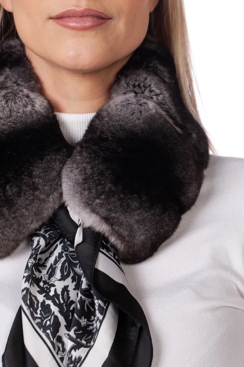 Ebony Chinchilla Fur Collar