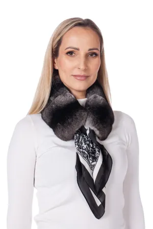 Ebony Chinchilla Fur Collar