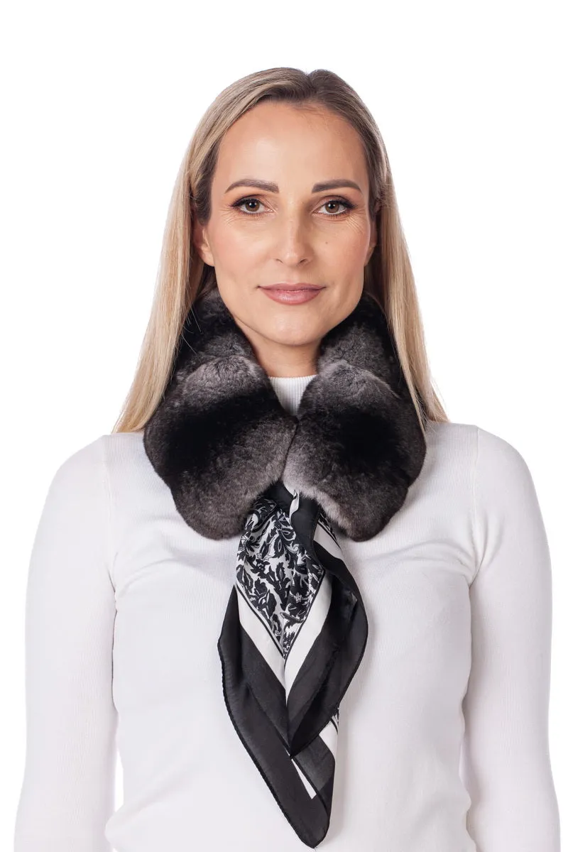 Ebony Chinchilla Fur Collar