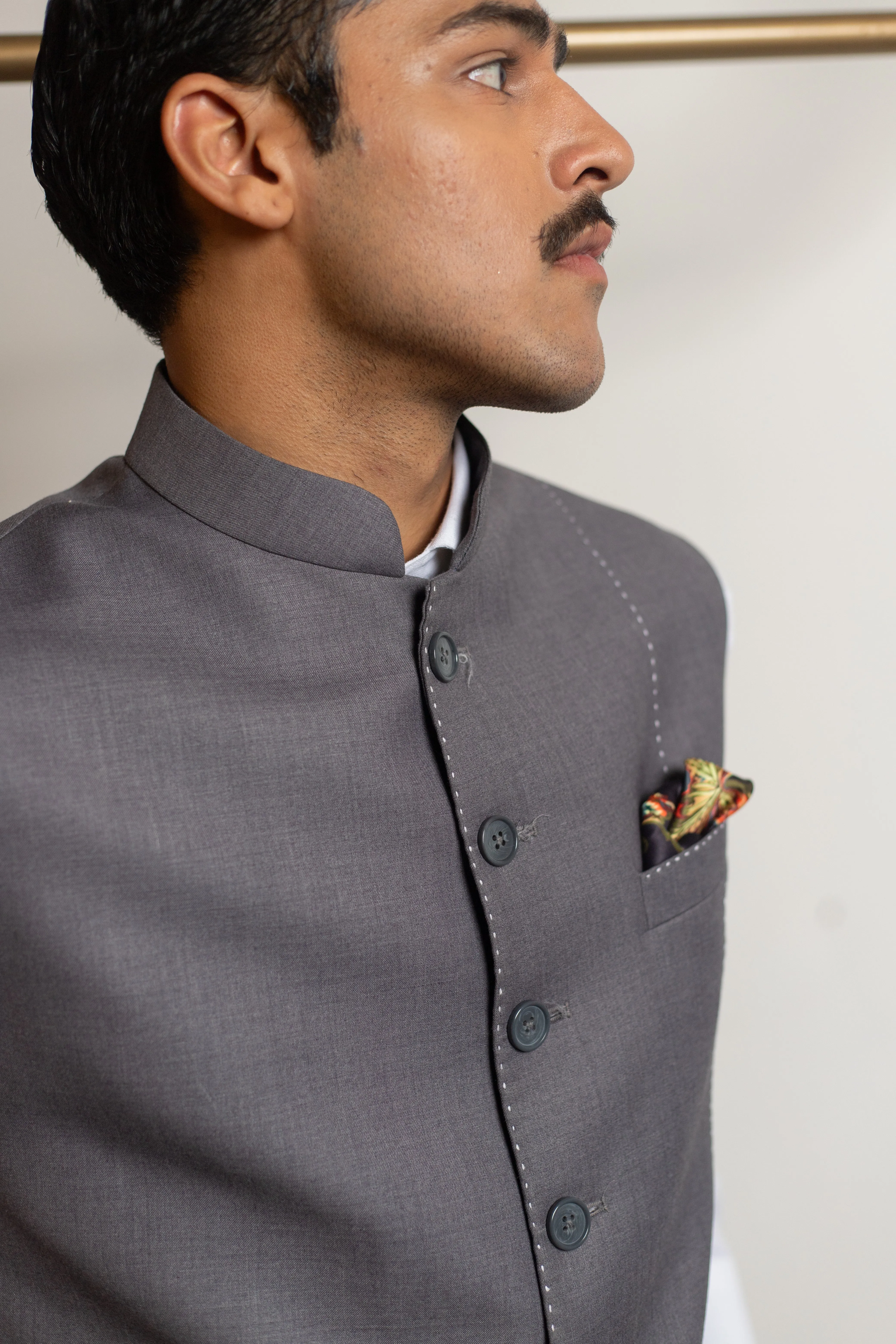 EDGE GREY NEHRU JACKET