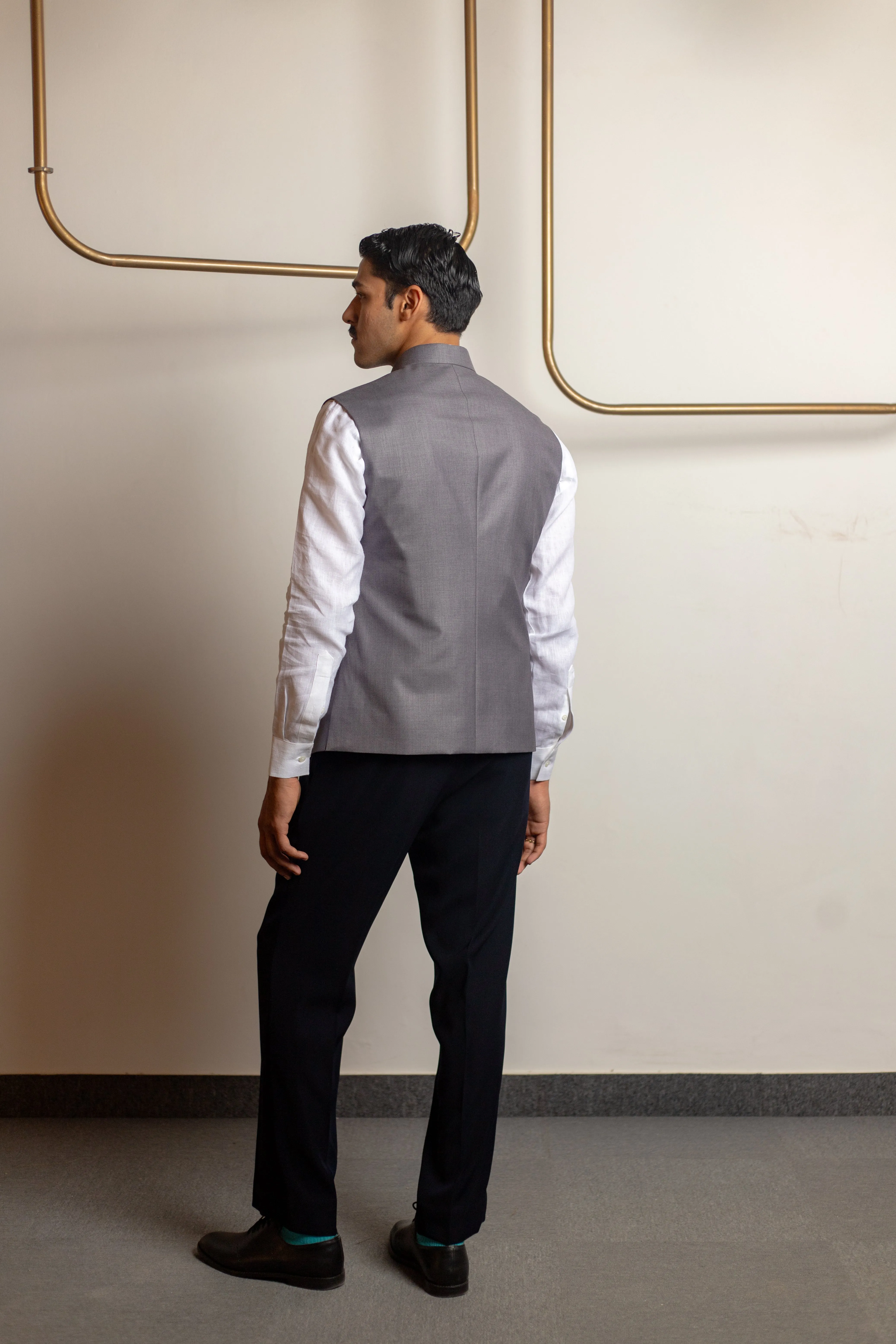 EDGE GREY NEHRU JACKET