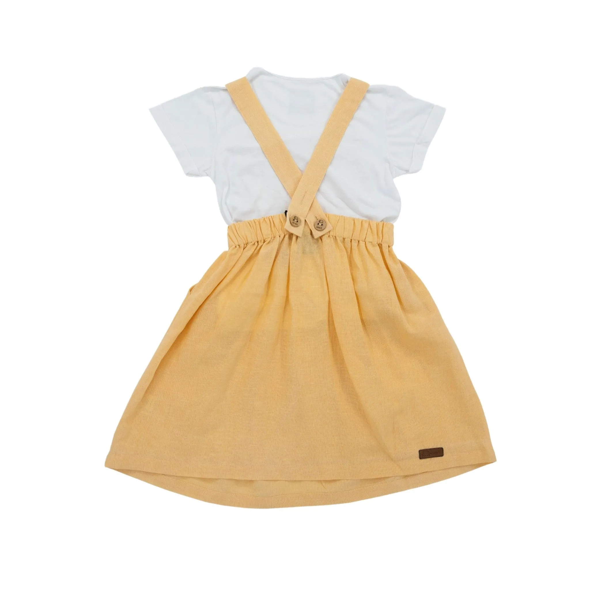 Elegant Golden Fleece Linen Pinafore