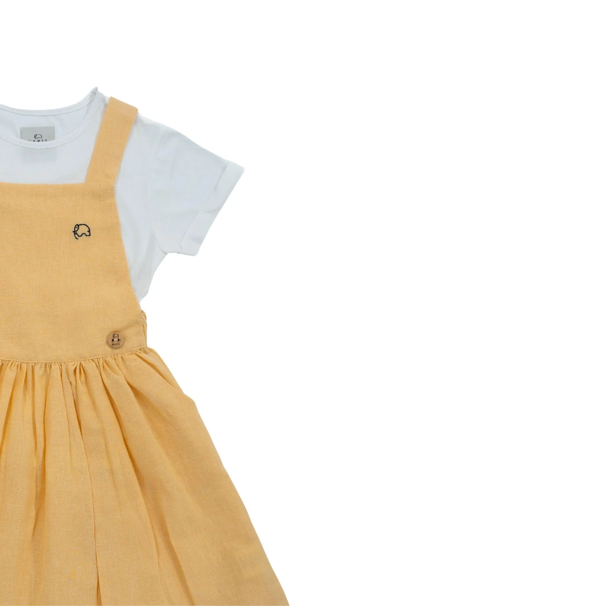 Elegant Golden Fleece Linen Pinafore