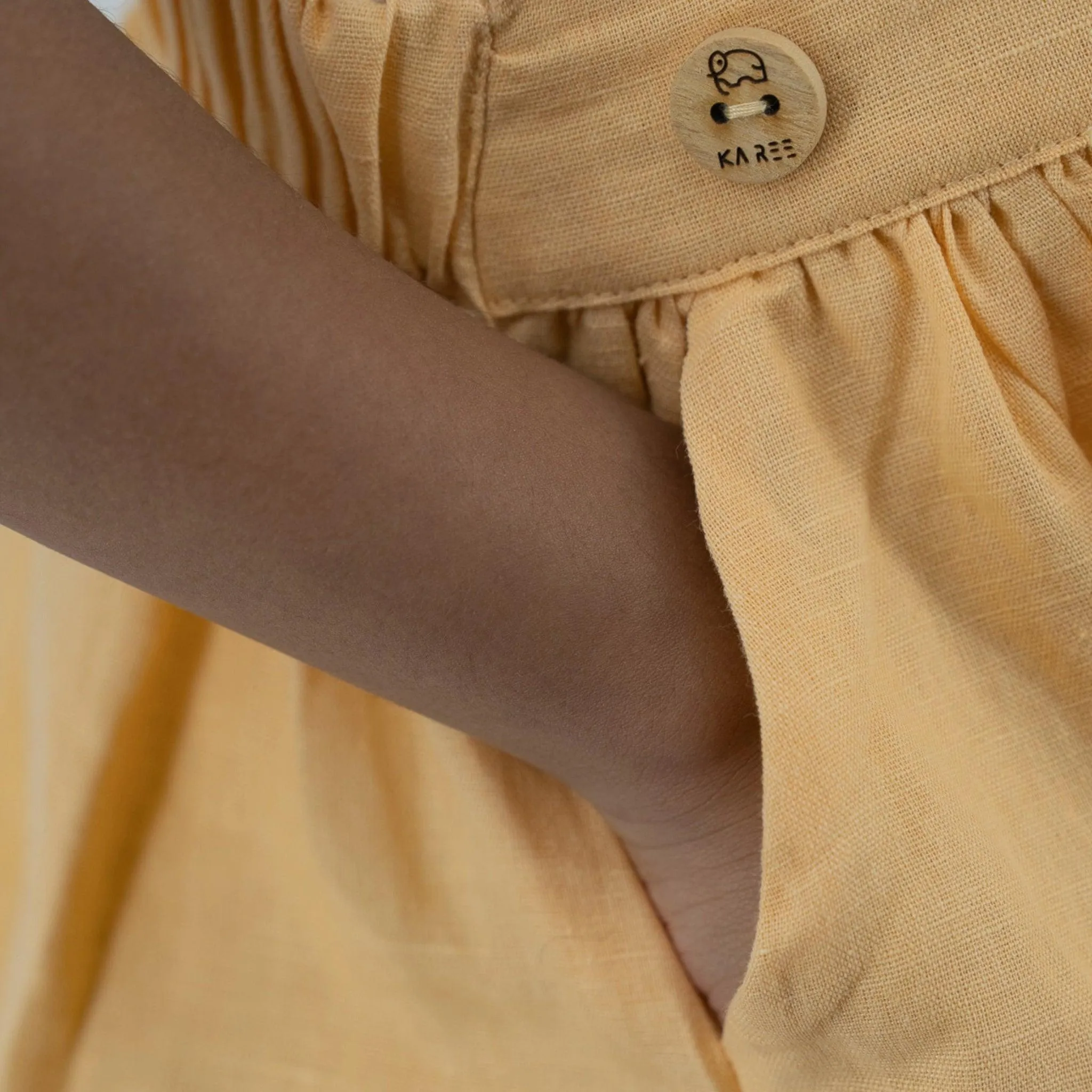 Elegant Golden Fleece Linen Pinafore