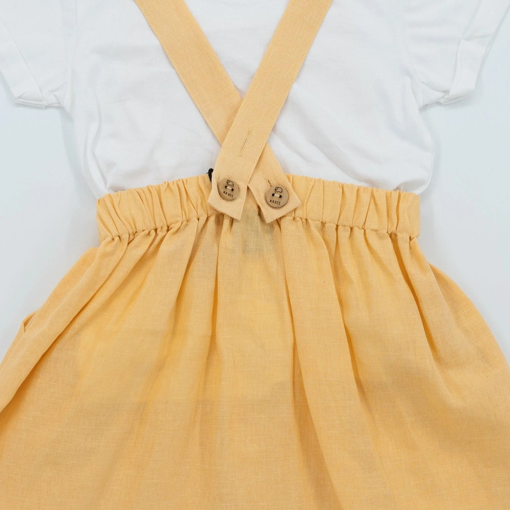 Elegant Golden Fleece Linen Pinafore