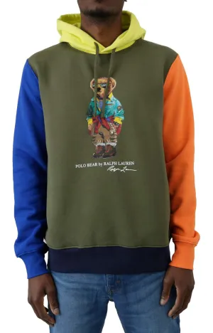 Expedition Polo Bear Fleece Pullover Hoodie - Dark Sage/Multi