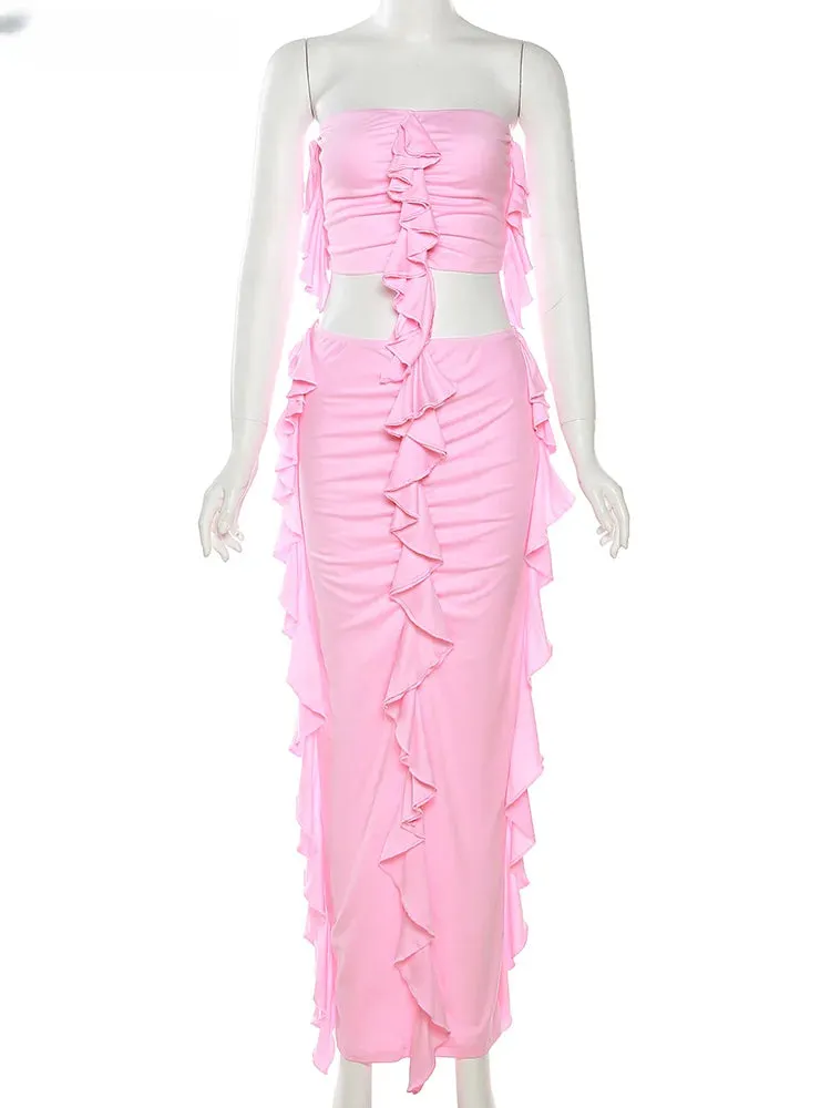 Fairycore Birthday Party Outfits Maxi Dress with Tassels