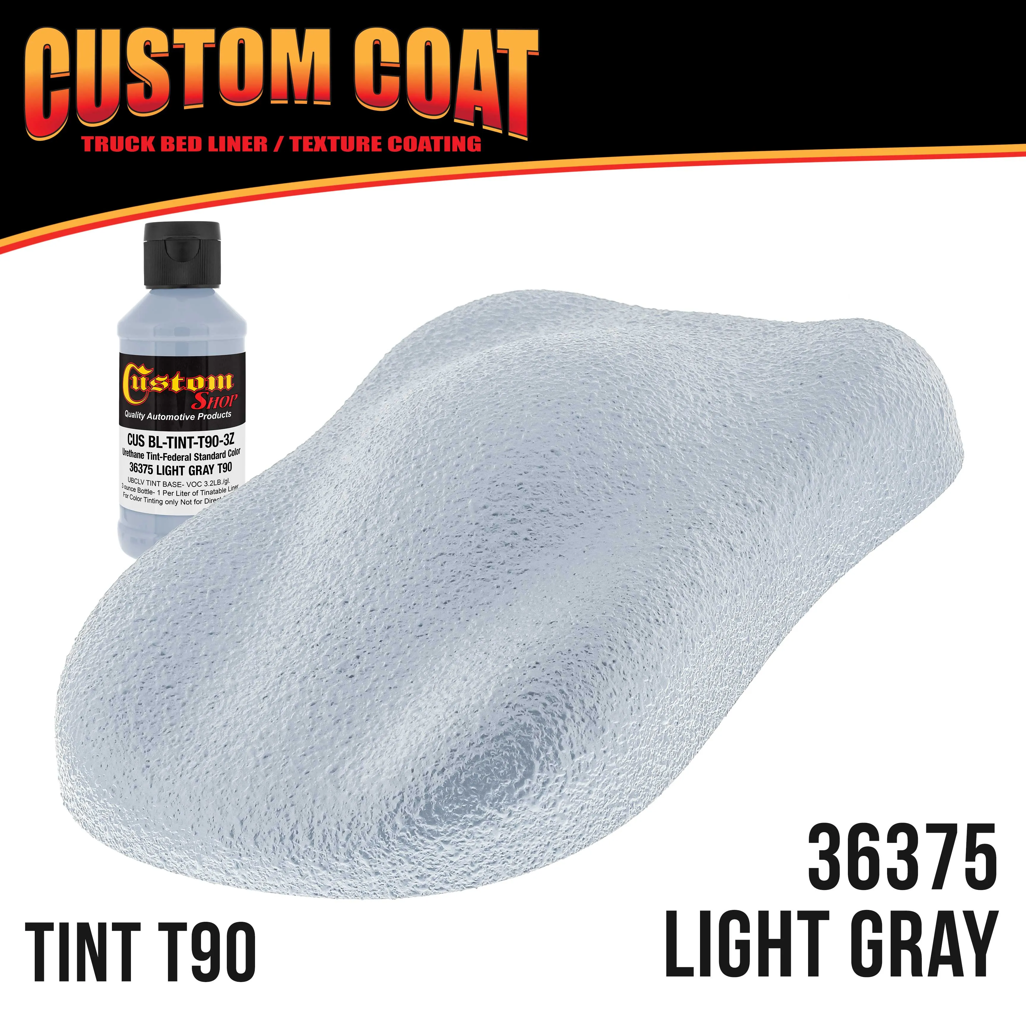 Federal Standard Color #36375 Light Gray T9 Urethane Roll-On, Brush-On or Spray-On Truck Bed Liner, 1 Gallon Kit with Roller Applicator Kit