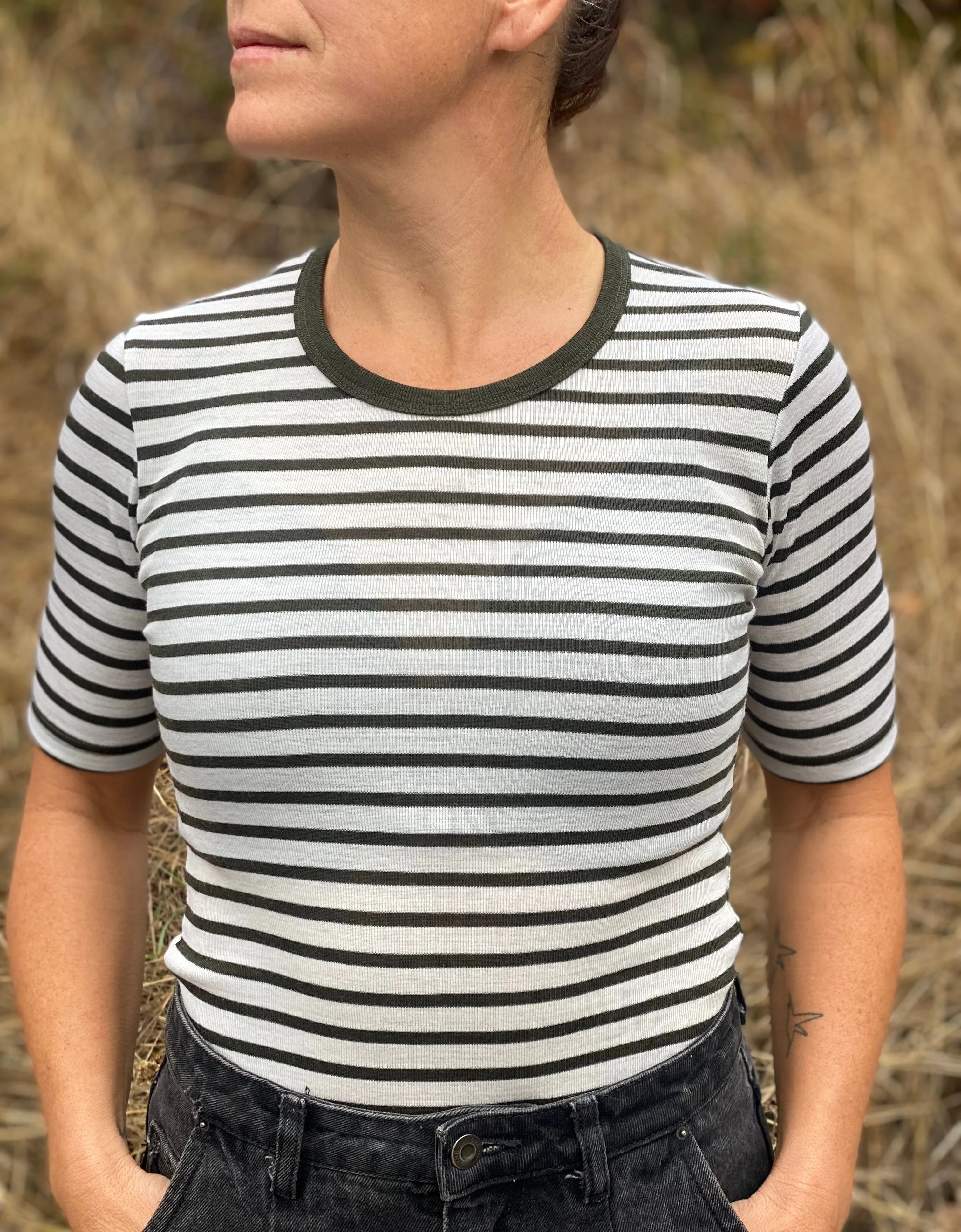 Fitted T-Shirt in Stripes