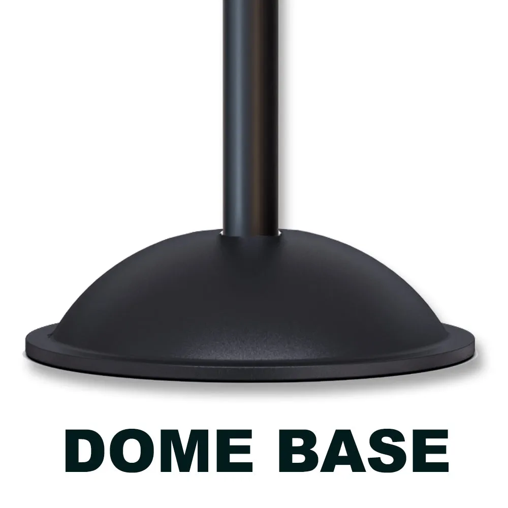 Flat Top Post and Rope Stanchion with Dome Base - Montour Line CDLineD