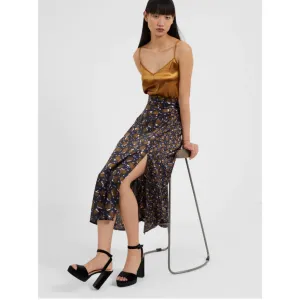 French Connection Ingrid Inu Satin Drape Side Split Midi Skirt 73TNE