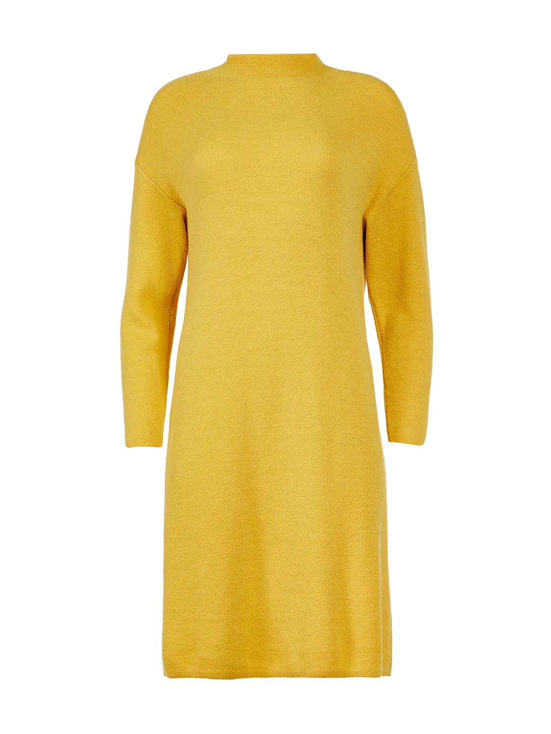 Funnel Neck Sweater Dress in Bright Celery