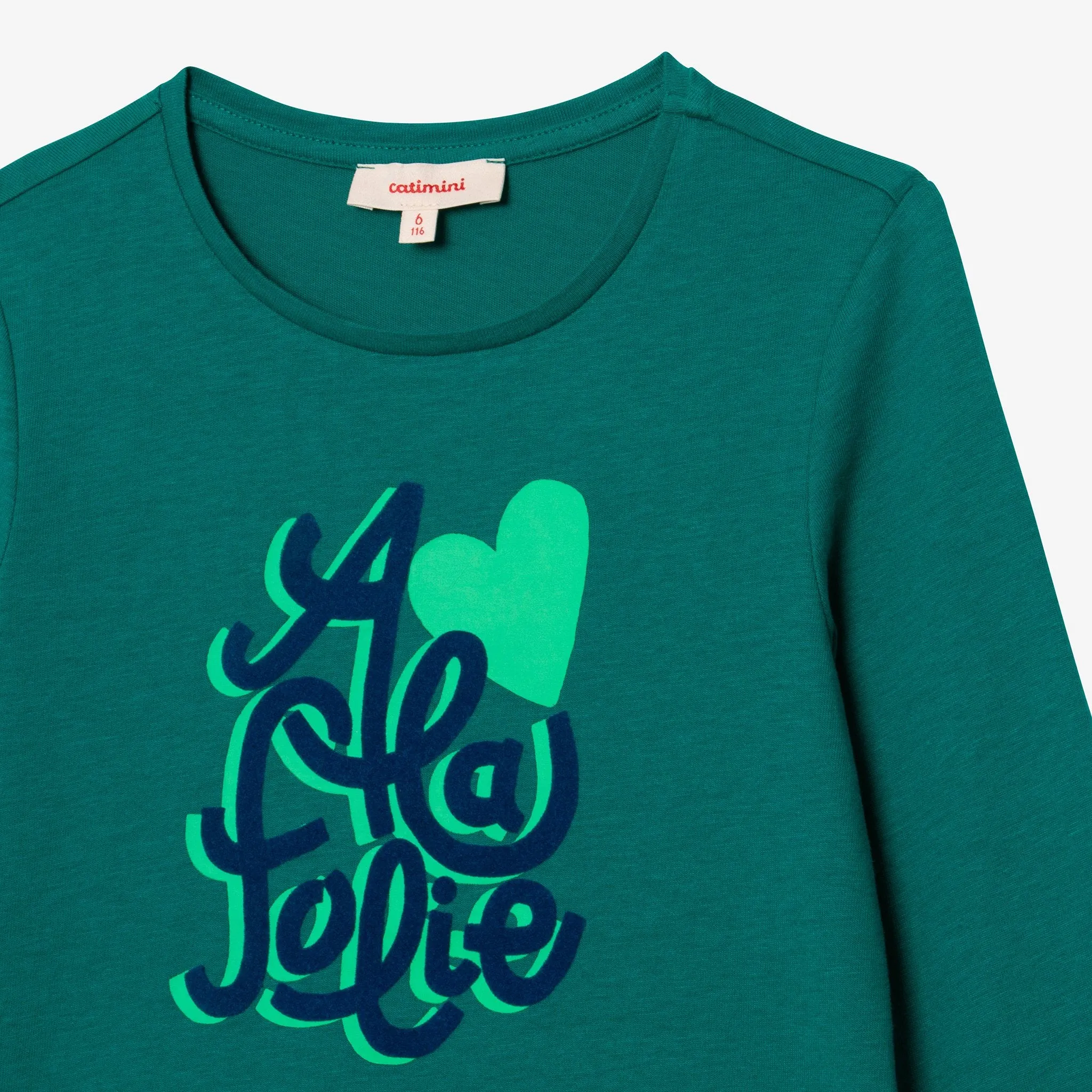 Girl green long sleeve T-shirt