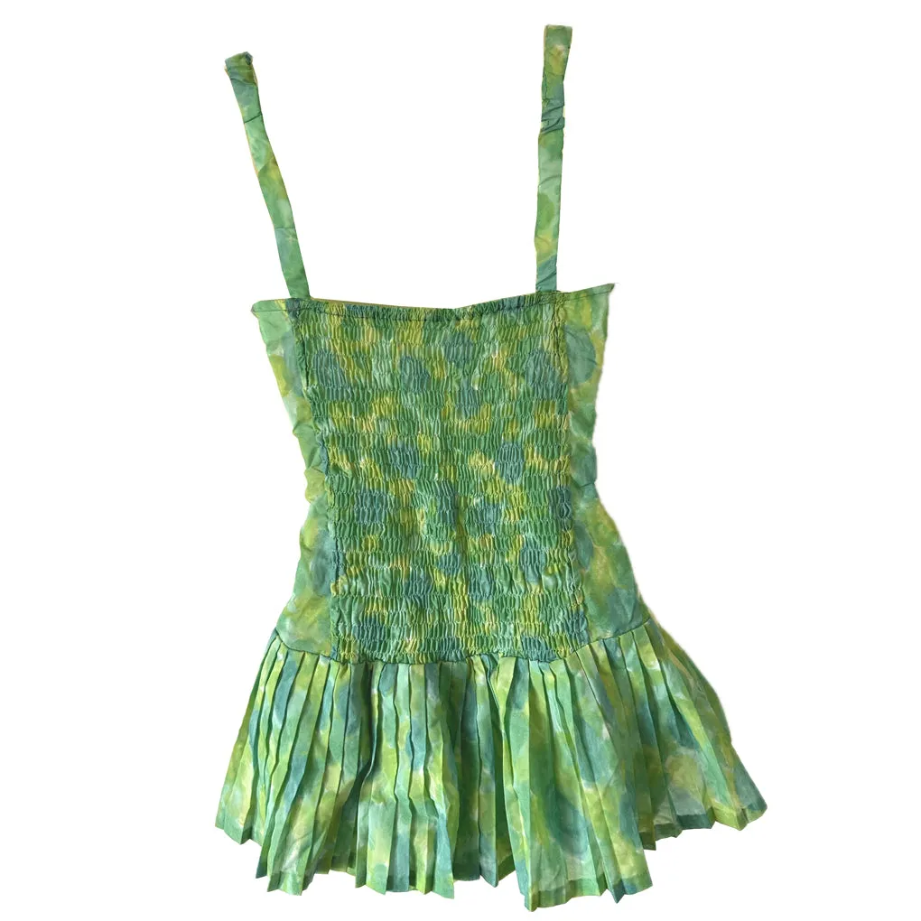 Green goddess unworn vintage 1960s St Michael skirted swimsuit