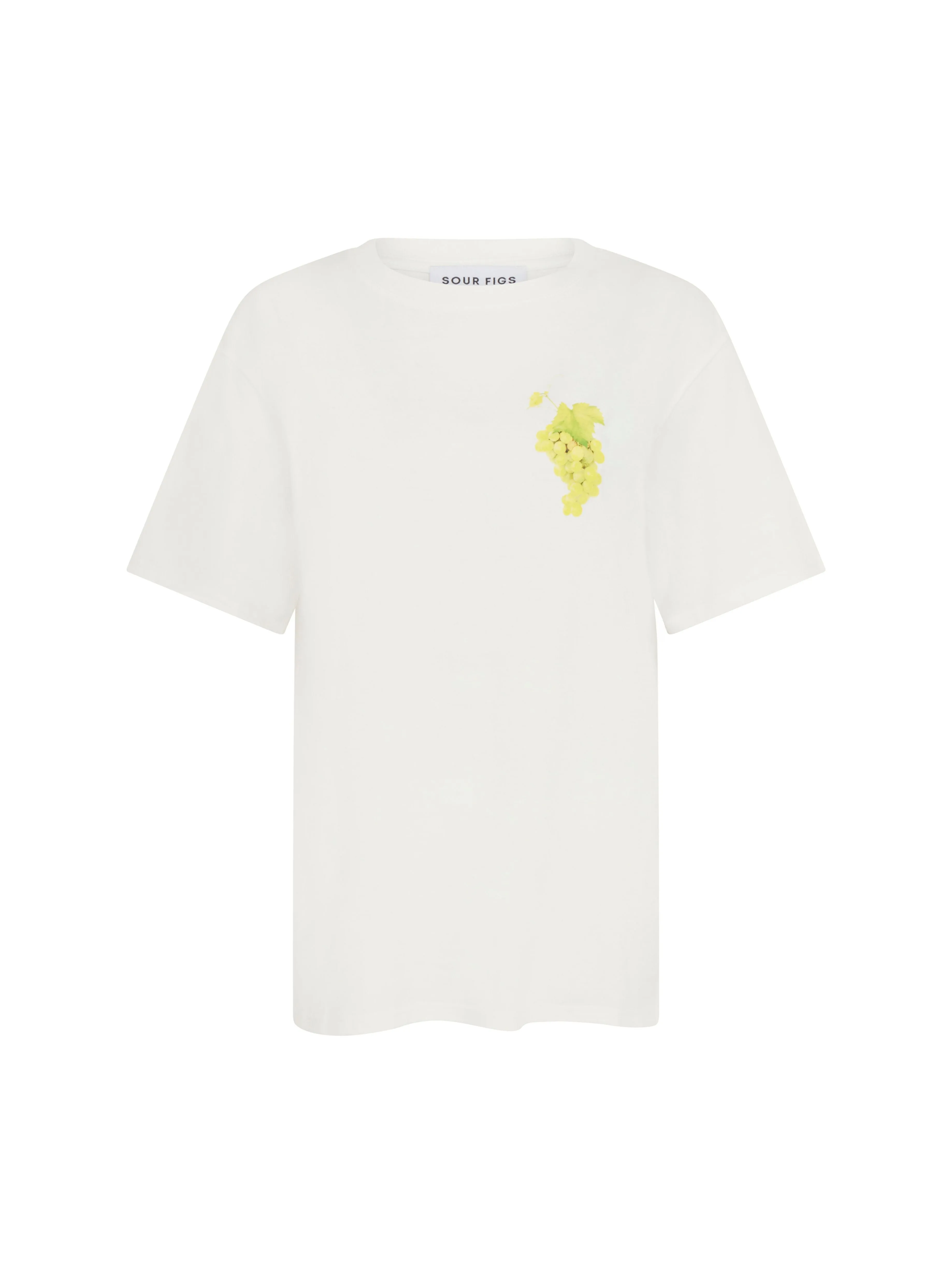 Green Grape Print Unisex T-Shirt in White