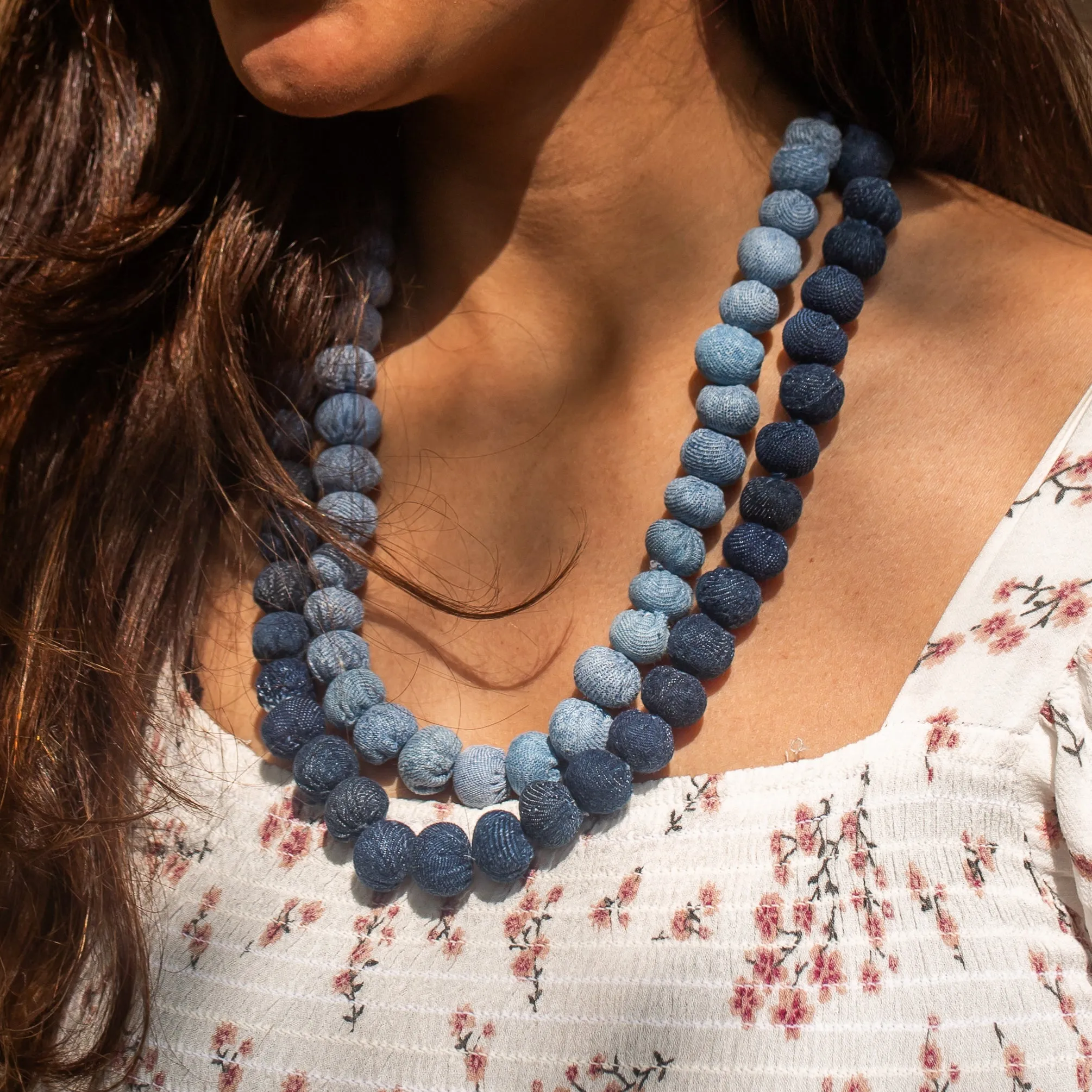 Handcrafted Upcycled Jeans Neckpiece Tarini