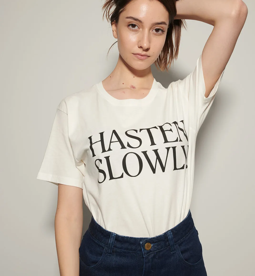 'HASTEN SLOWLY' Radical Yes Souvenir Tee-Shirt