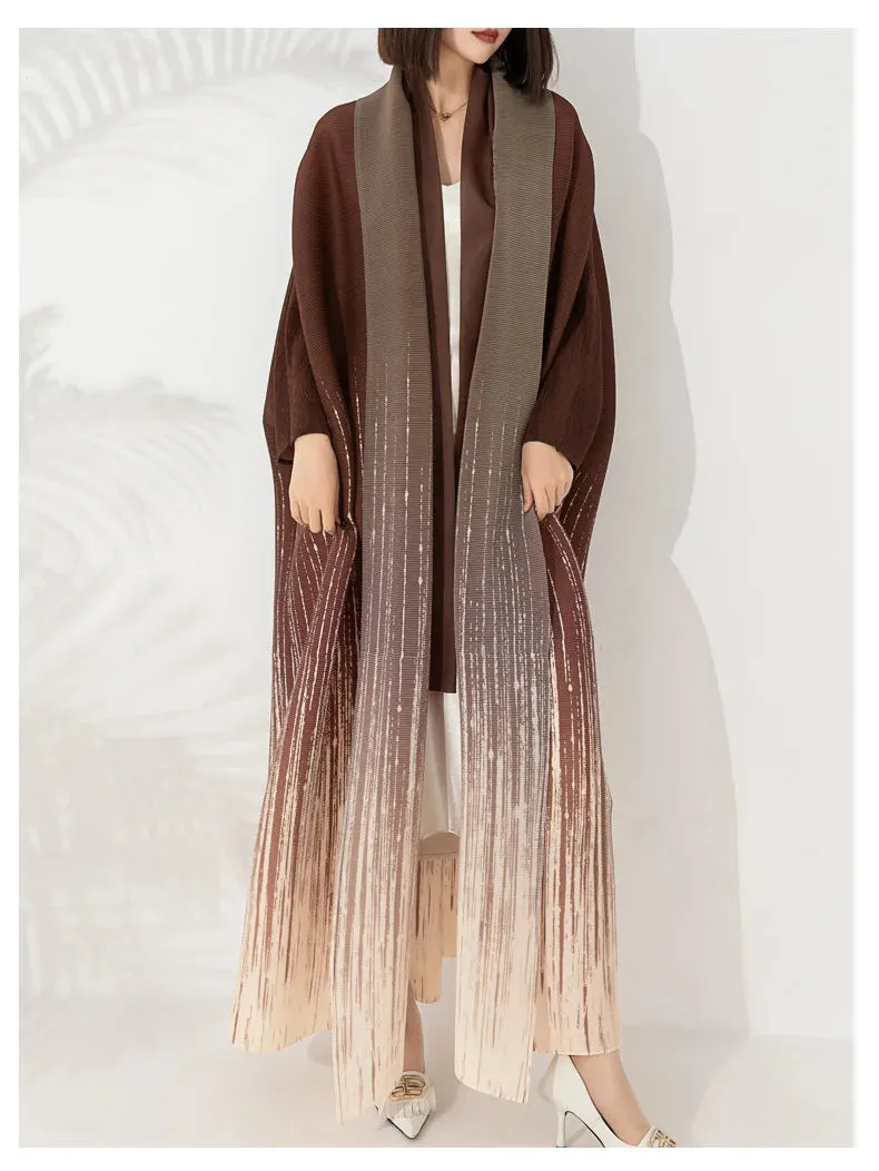 HEYFANCYSTYLE Japanese Gradient Batwing Sleeve Maxi Coat