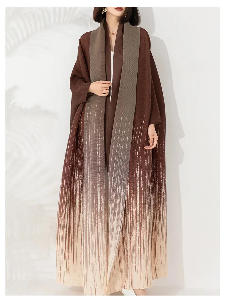 HEYFANCYSTYLE Japanese Gradient Batwing Sleeve Maxi Coat