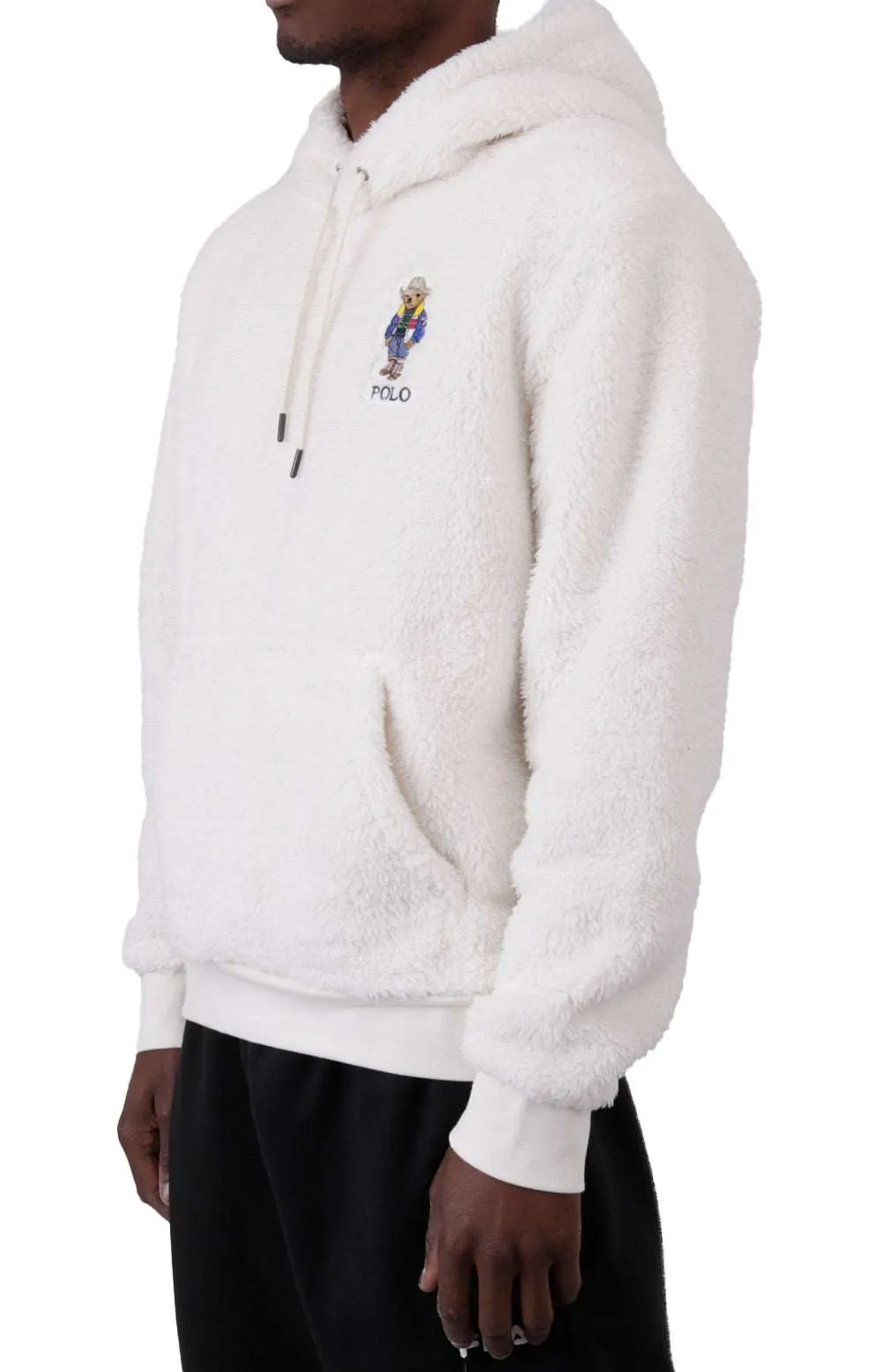 Hi Pile Fleece Pullover Hoodie - Antique Cream/Sun Valley Bear