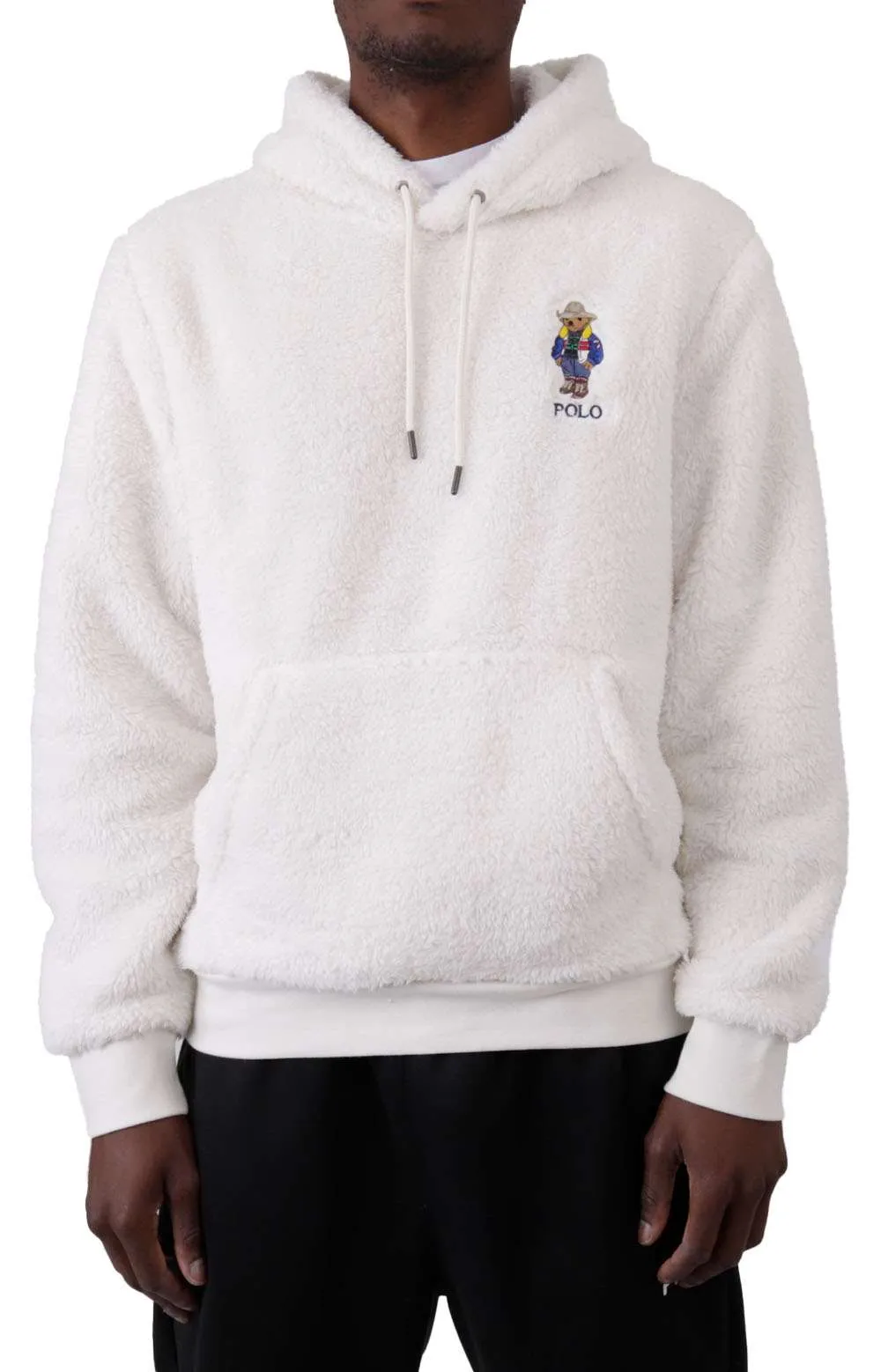 Hi Pile Fleece Pullover Hoodie - Antique Cream/Sun Valley Bear