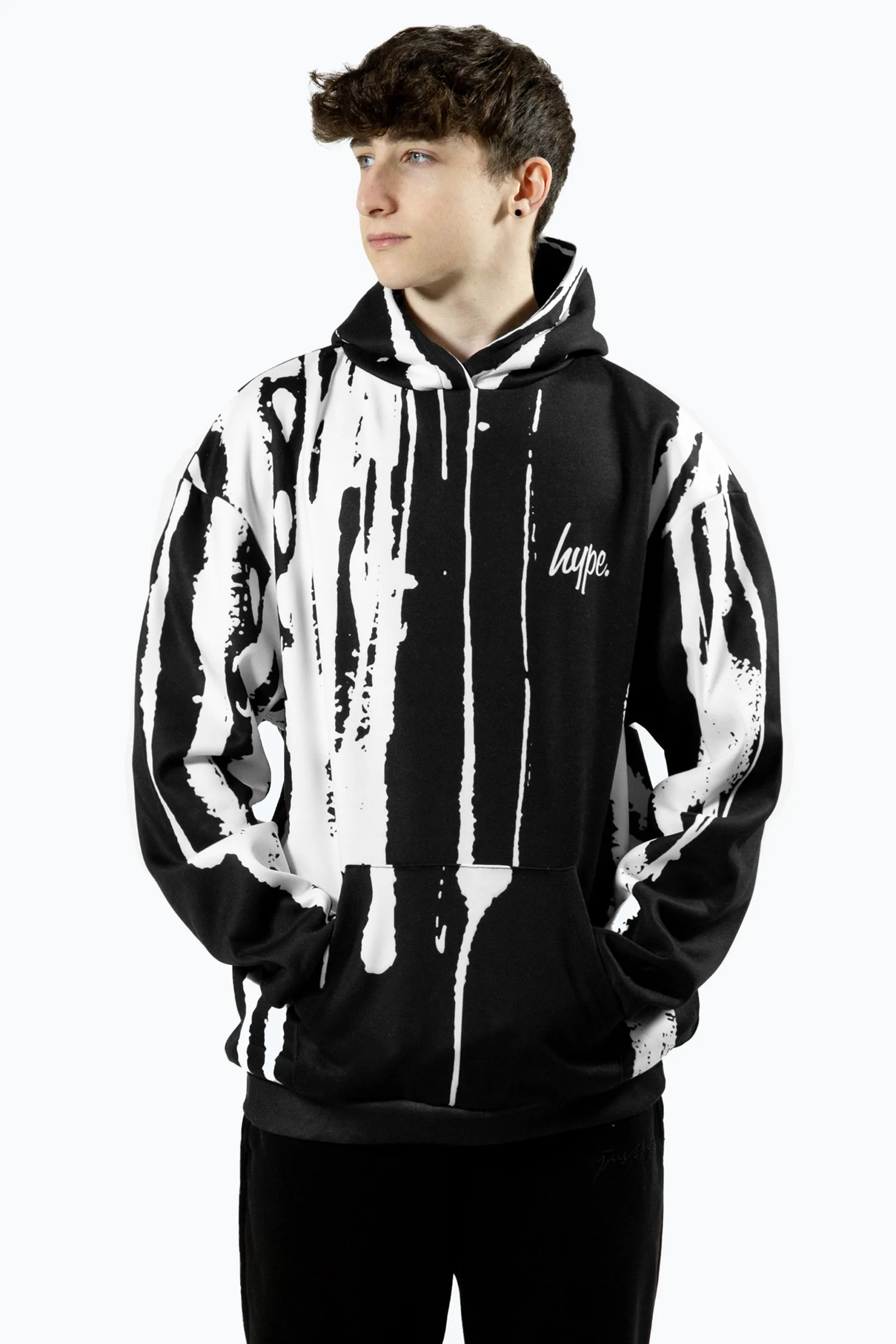 Hype Boys Multi Layered Earth Script Hoodie