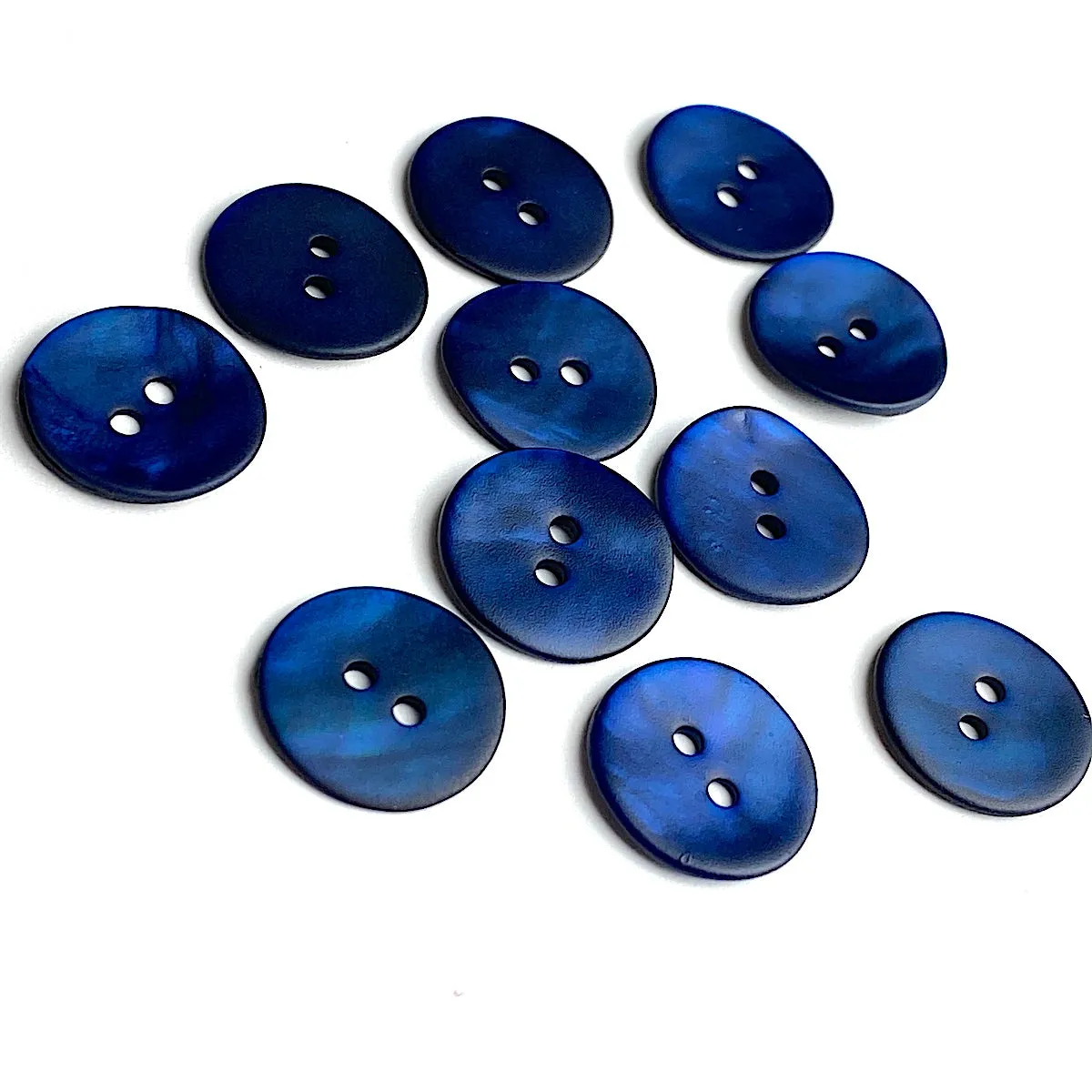 Indigo/Navy Velvet Agoya Shell 5/8" 2-hole Button, Pack of 8 for $7.20   #1209