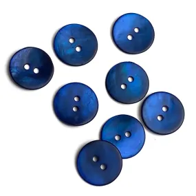 Indigo/Navy Velvet Agoya Shell 5/8" 2-hole Button, Pack of 8 for $7.20   #1209