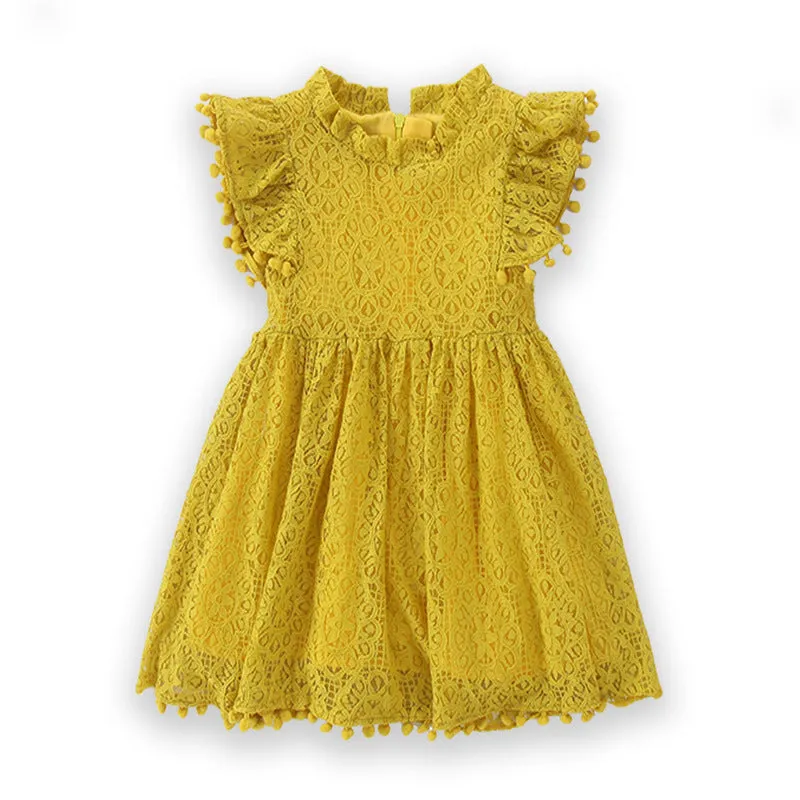 INSTOCK - Girls Dress Lace Flying Sleeve Princess Dress Girls