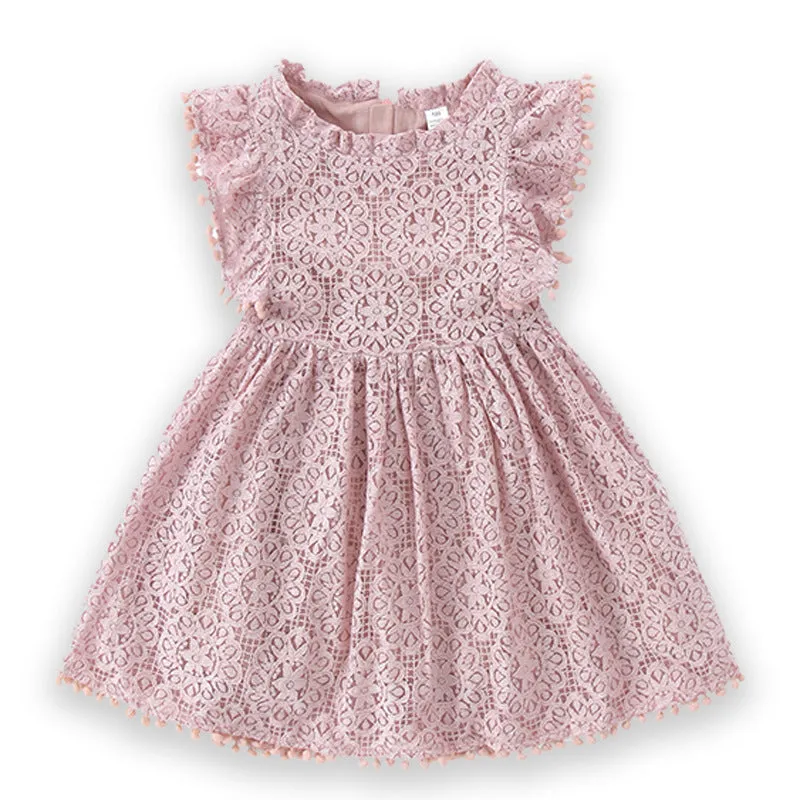 INSTOCK - Girls Dress Lace Flying Sleeve Princess Dress Girls