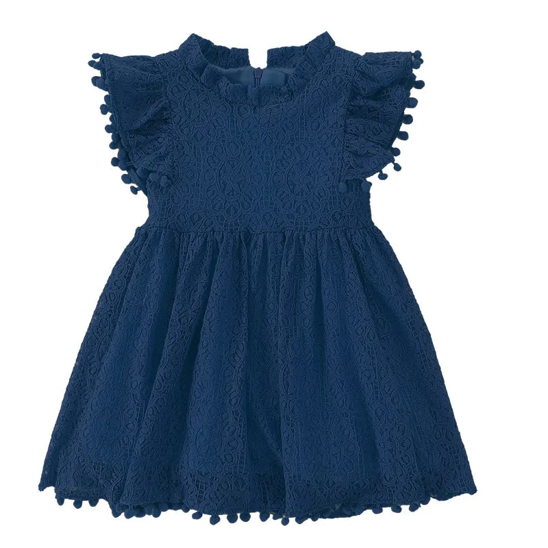 INSTOCK - Girls Dress Lace Flying Sleeve Princess Dress Girls