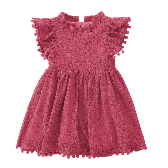 INSTOCK - Girls Dress Lace Flying Sleeve Princess Dress Girls