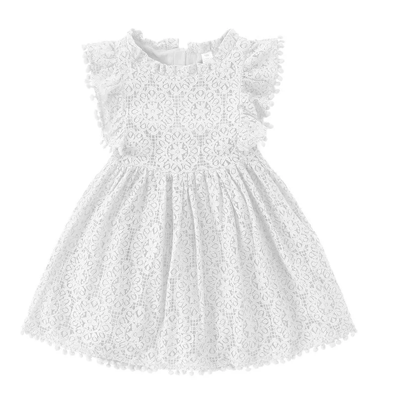 INSTOCK - Girls Dress Lace Flying Sleeve Princess Dress Girls