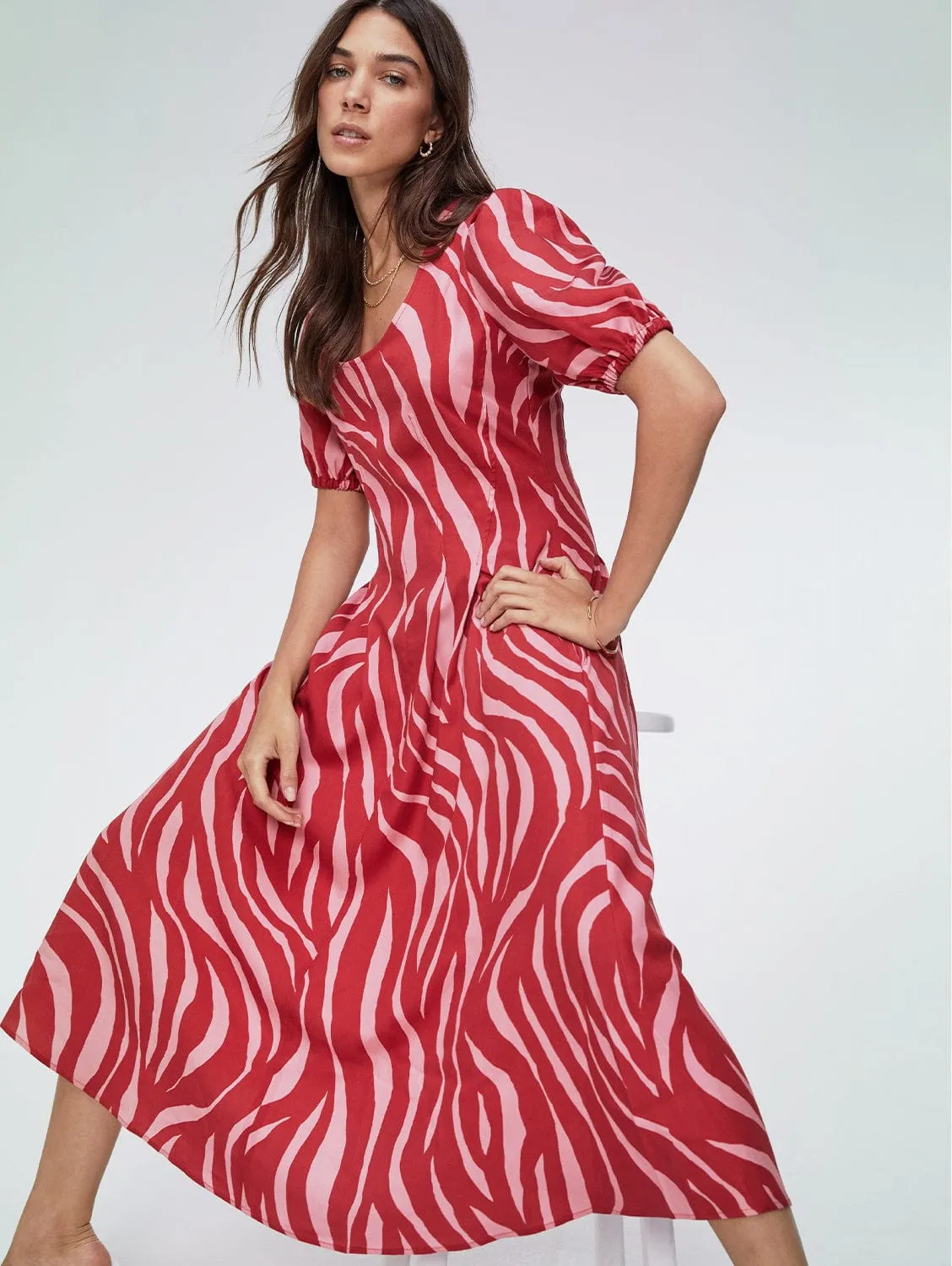 Jazlyn Tencel ™ Dress | Crimson Zebra