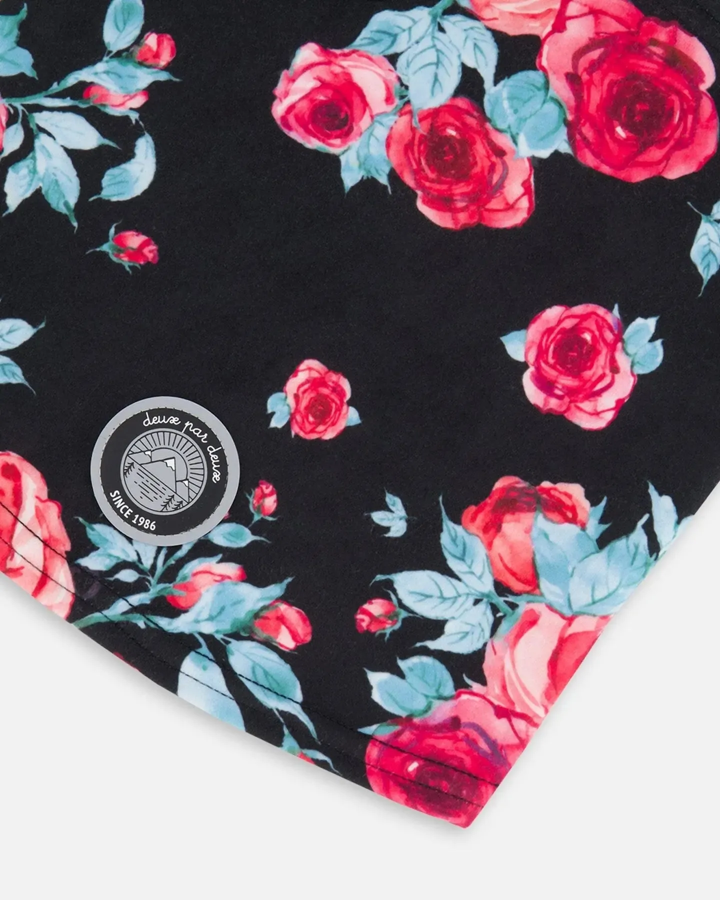 Jersey Balaclava Black Printed Roses