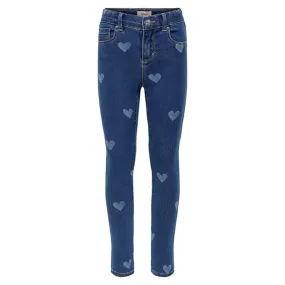 Kids ONLY Medium Blue Denim Royal Skinny Lazer Hart Jeans