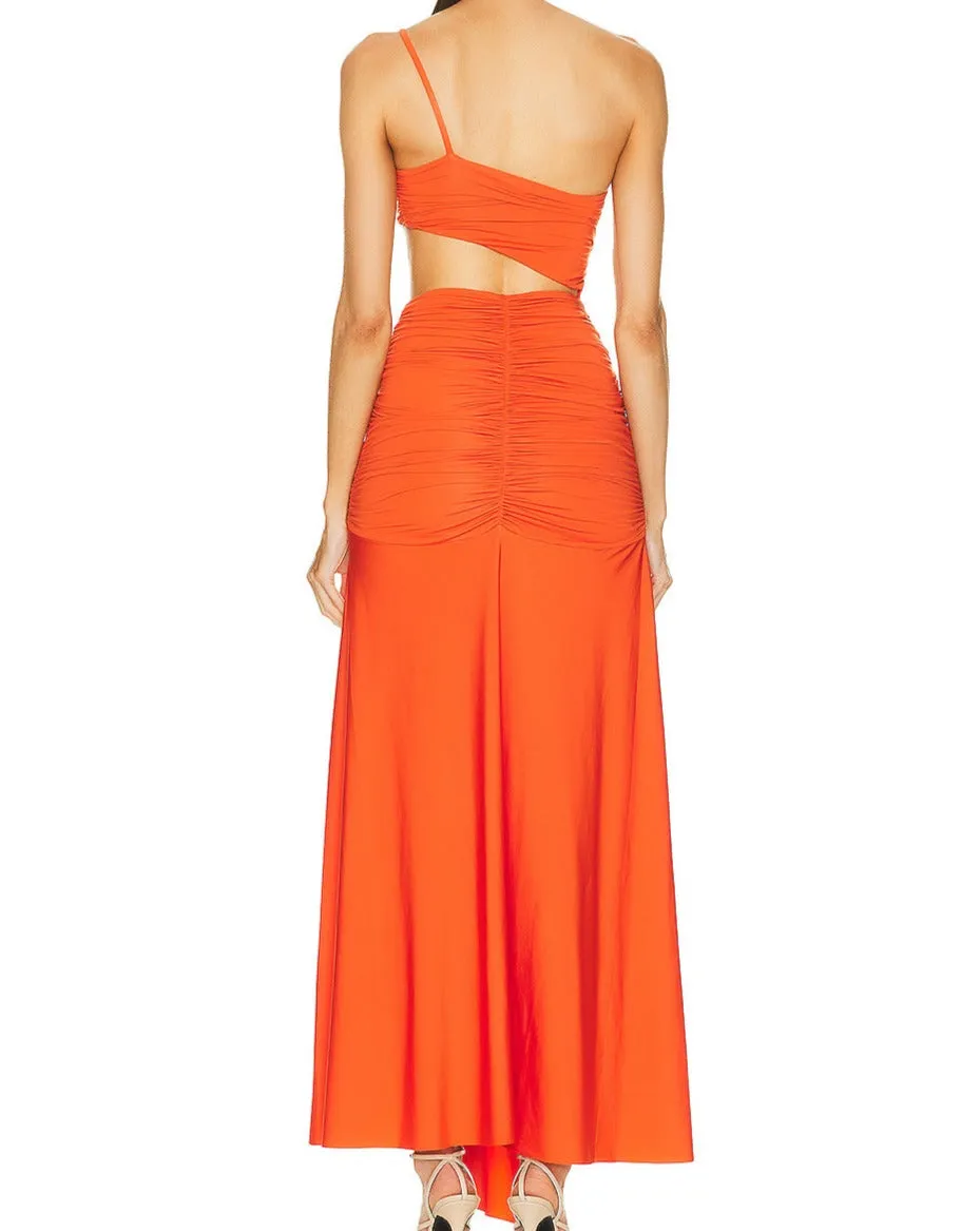 KittenAlarm - Nadia Strapless Ruffle Detail Maxi Dress