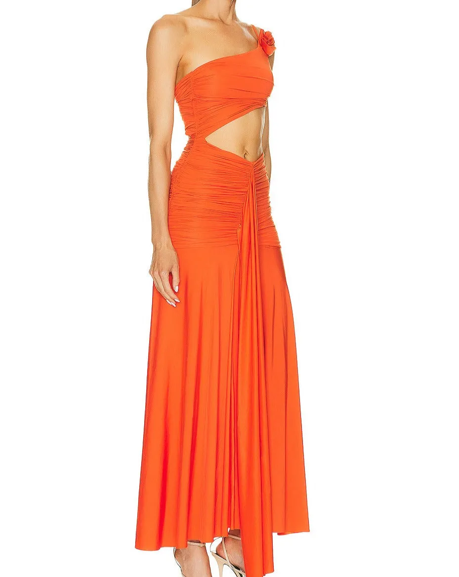 KittenAlarm - Nadia Strapless Ruffle Detail Maxi Dress