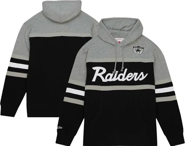 Las Vegas Raiders Mitchell & Ness Head Coach Youth Pullover Hoodie - Black/Gray