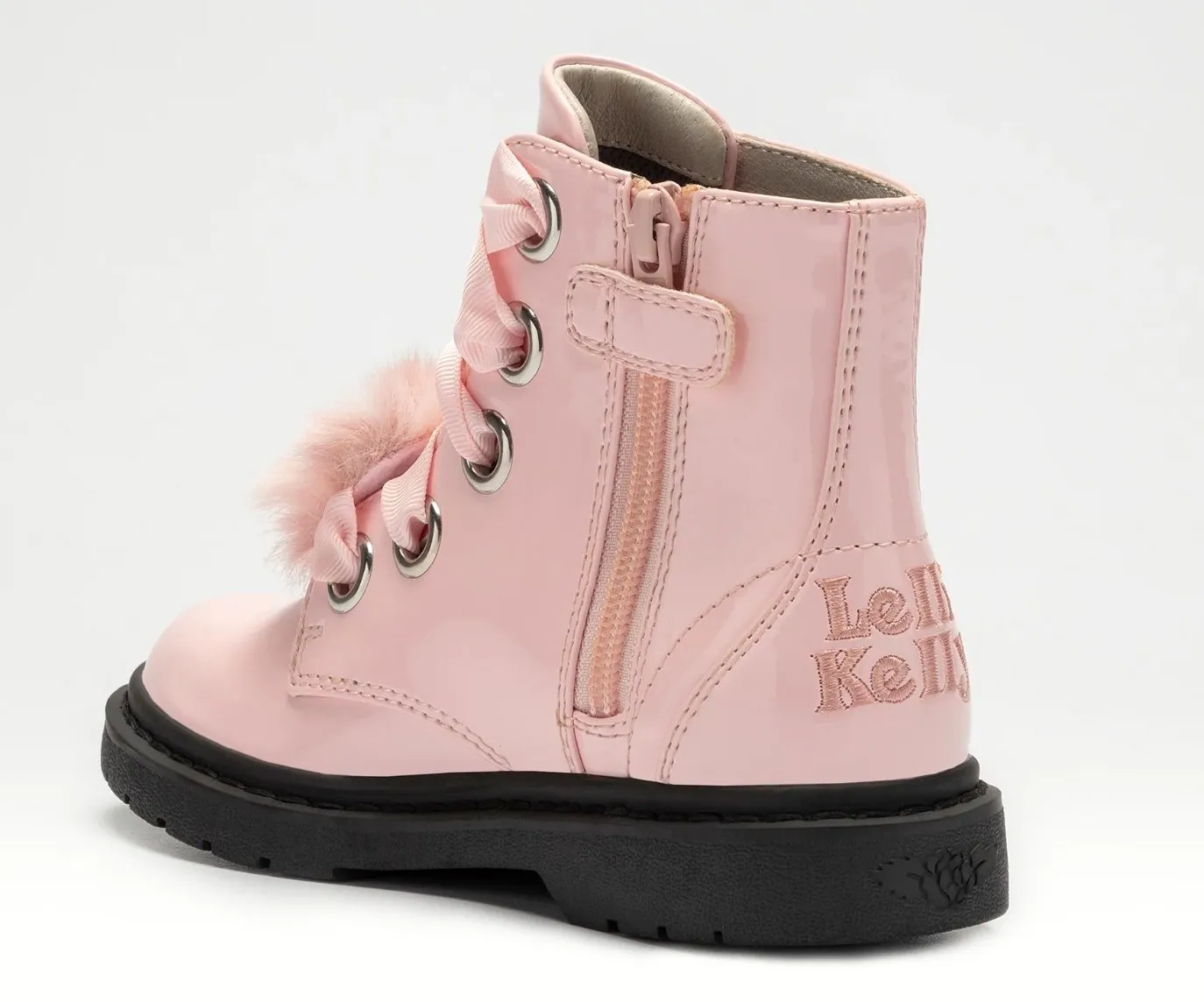 Lelli Kelly Girls Pink Patent Snowflake Pom Pom Boots