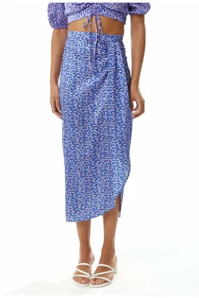 Liquorish Abstract Print Midi Skirt In Purple