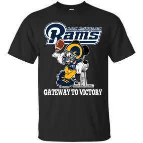 Los Angeles Rams Gateway To Victory Super Bowl 2019 Mickey Mouse Football Nfl Men Cotton T-Shirt