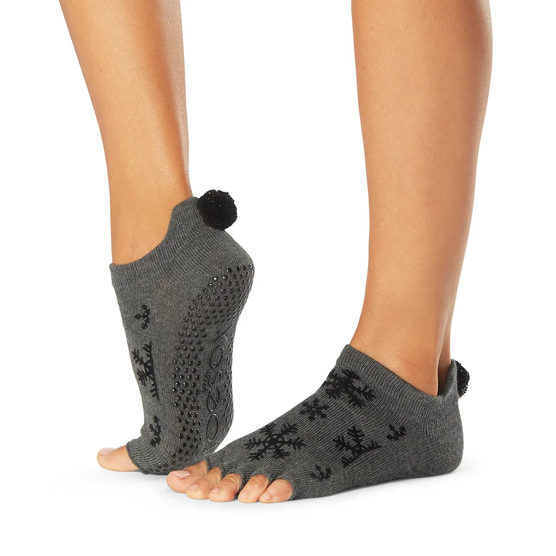 Low Rise Half Toe Grip Socks - Snow Fall (Barre / Pilates)