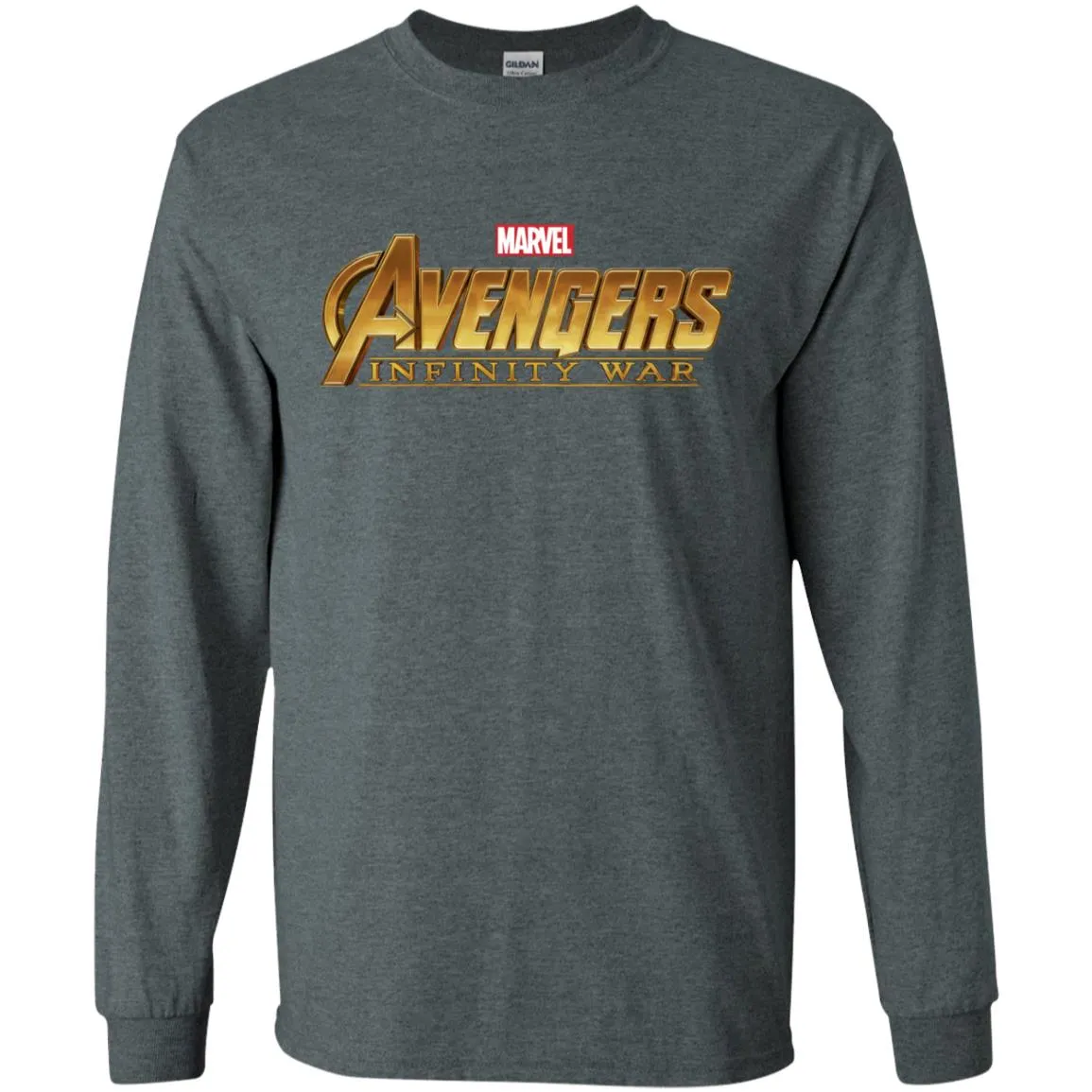 Marvel Avengers Infinity War Golden Logo Men Long Sleeve Shirt