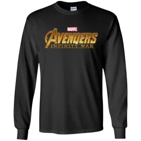 Marvel Avengers Infinity War Golden Logo Men Long Sleeve Shirt