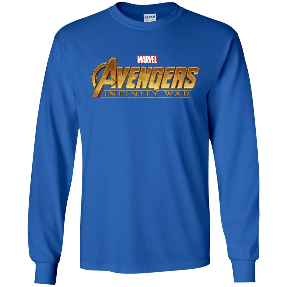 Marvel Avengers Infinity War Golden Logo Men Long Sleeve Shirt