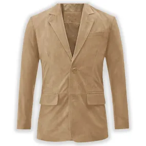 Men Suede Leather Blazer