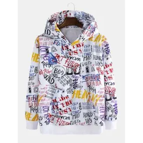 Mens Abstract Graffiti Printed Hoodies