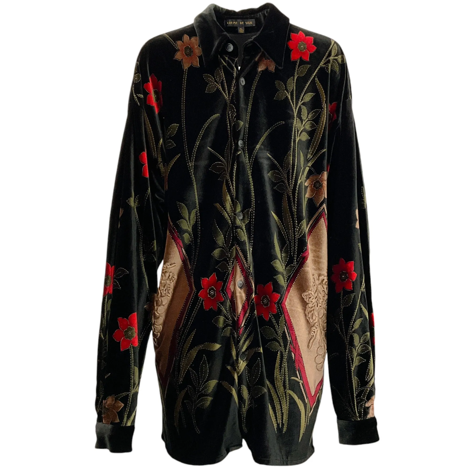 Men's Creme De Silk Velvet Floral Shirt